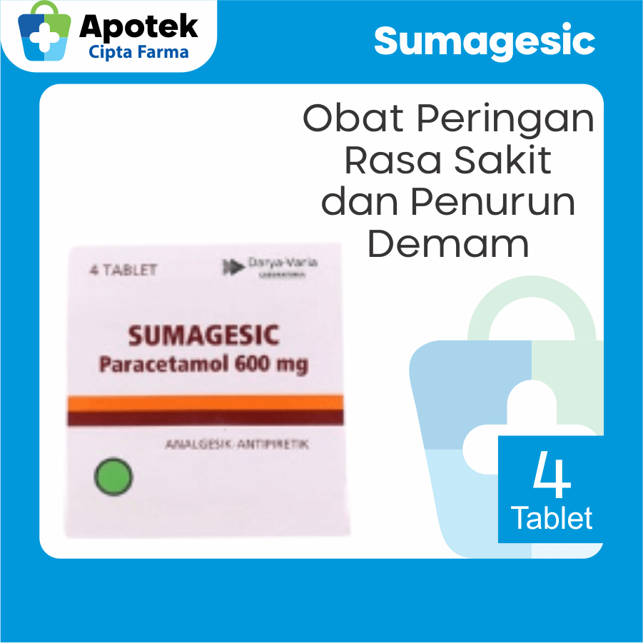 Sumagesic Paracetamol 600mg Tablet Parasetamol Obat Sakit Kepala Penurun Panas Demam dan Obat Sakit 