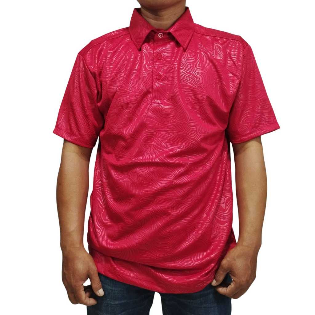 Kaos polo jersey embos kerah wangki polos tangan pendek