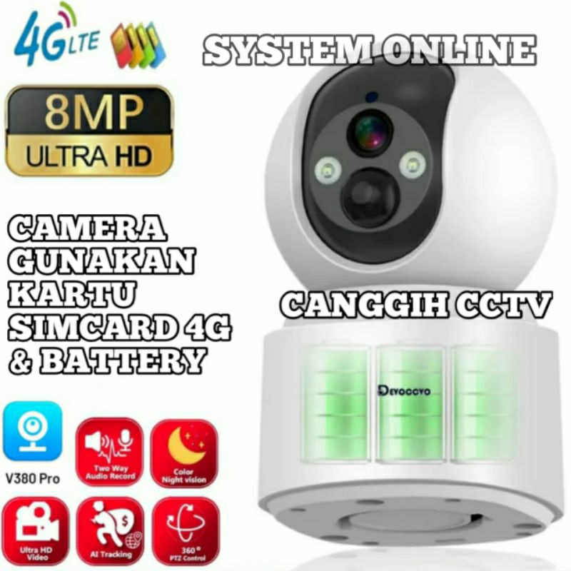 Camera CCTV Battery SIM-card 4G Auto Tracking