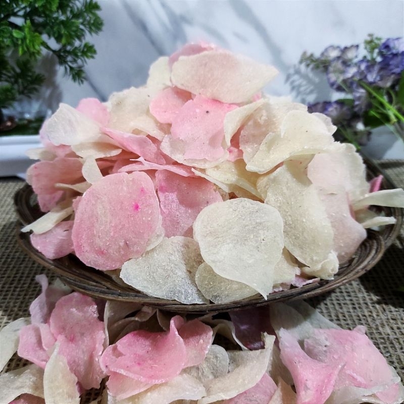 

Kerupuk Singkong Mentah 500gr Krupuk Karag Mntah Merah Putih