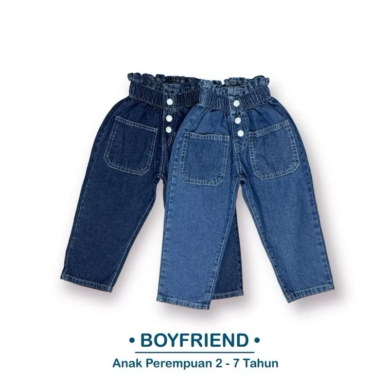 Kidsy Boyfriend - Celana Boyfriend Jeans Anak Perempuan 2 - 7 Tahun
