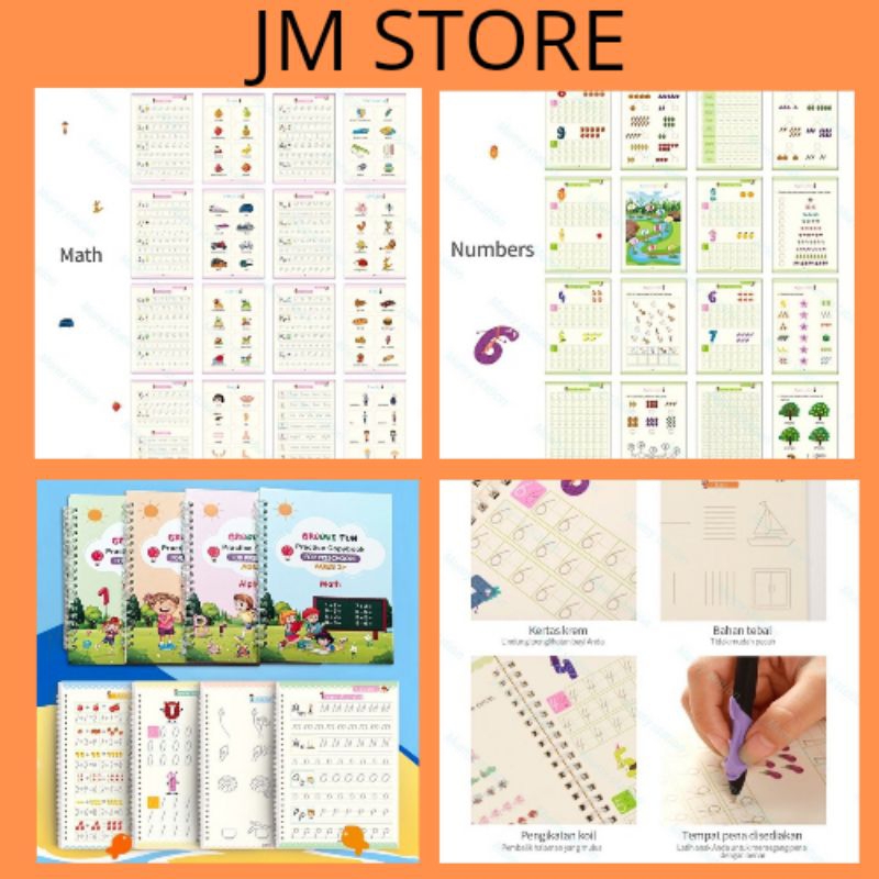 

JM Buku Alfabet,Math,Drawing Dan Number Book Sank Magic Pratice