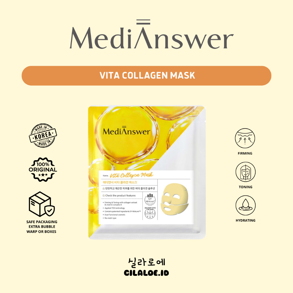 [READYSTOCK] MEDIANSWER Vita Collagen Mask 1 PIECE | CILALOE.ID 100%ORIGINAL