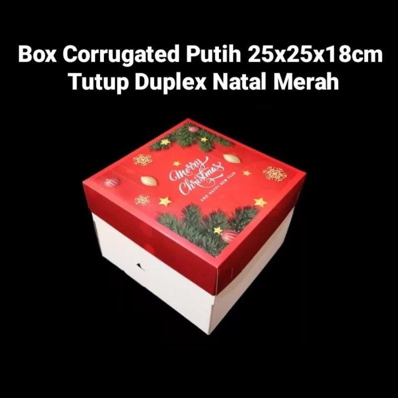 

( 5 pcs ) Kotak Box Cake Tart Natal Dus Christmas 25x25x18 cm Packaging Bolu