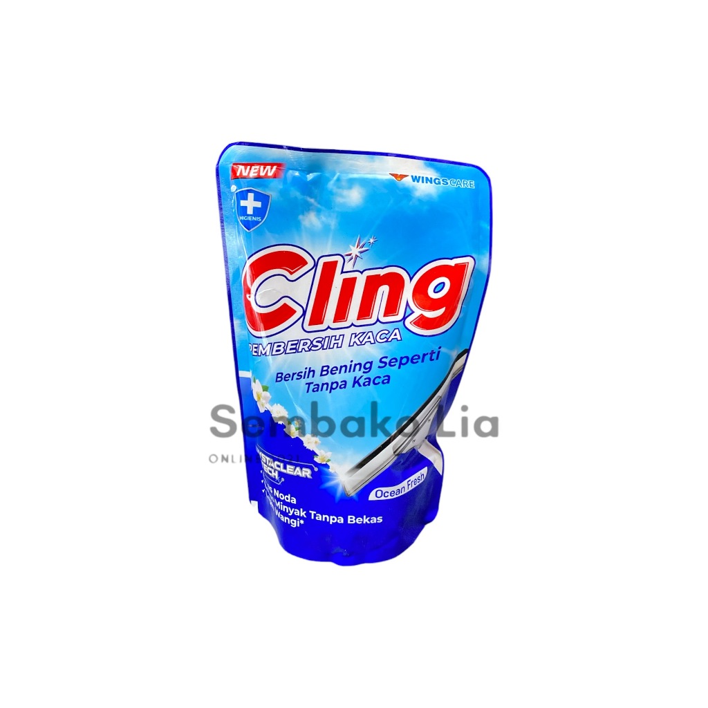 Cling Pembersih Kaca Biru Ocean Fresh 425ml