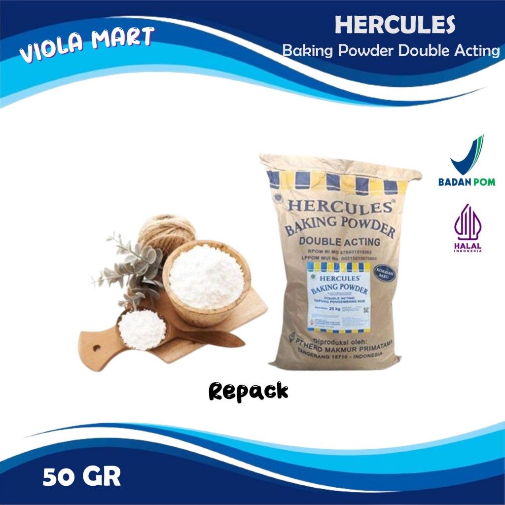 

BAKING POWDER HERCULES DOUBLE ACTING 50gr GOOD QUALITY {Tersedia Harga Grosir}