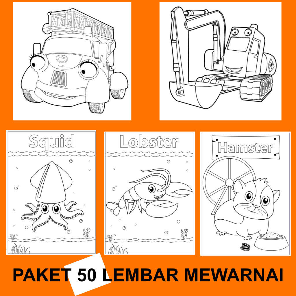 

50 lembar mewarnai free pensil warna - Kertas A5