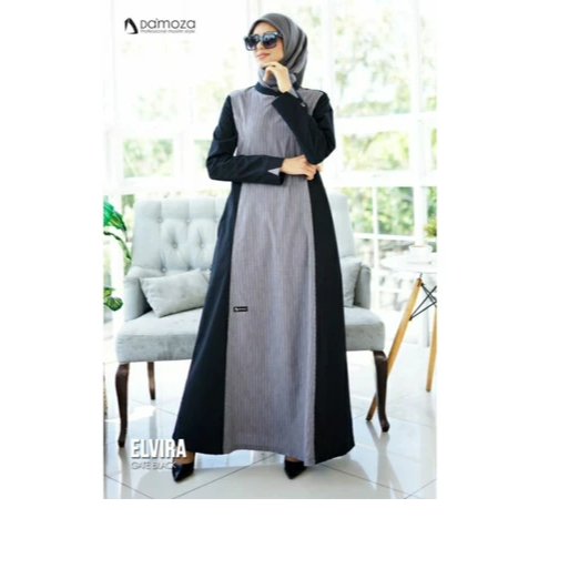 Baju Muslim Damoza Elvira Gate Black Damoza Elvira Gate Grey Gamis Damoza Terbaru 2023
