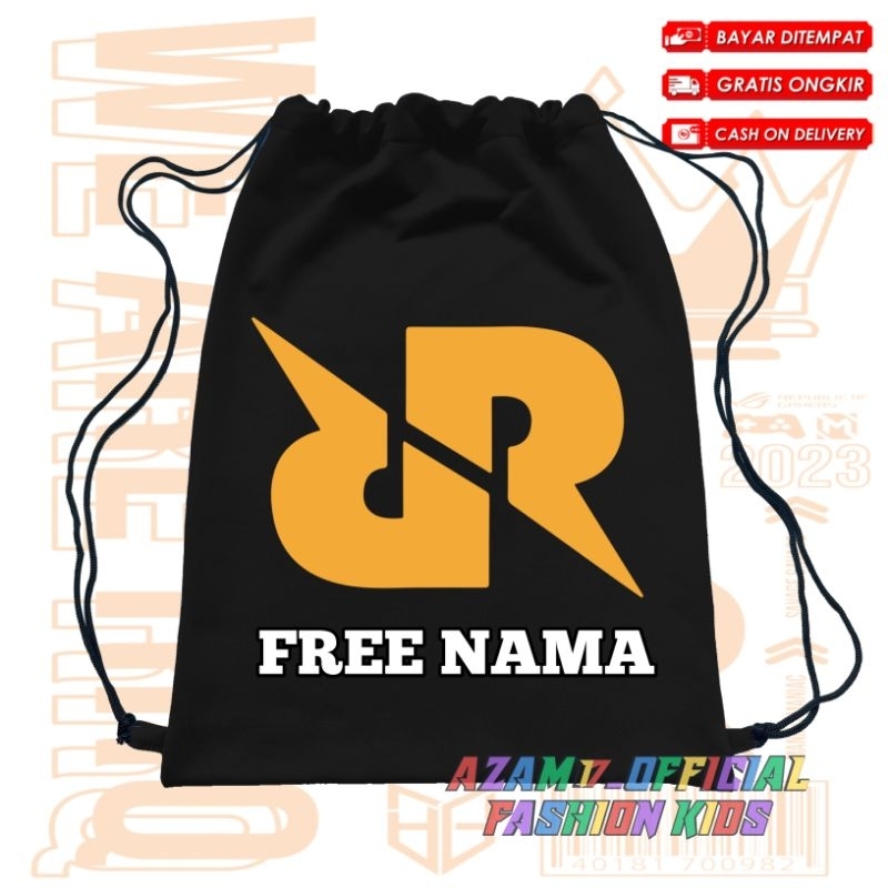 Tas Serut String Bag Anak RRQ Esport Free Nama / Tas Ransel Serut Anak RRQ Esport Mobile Legends