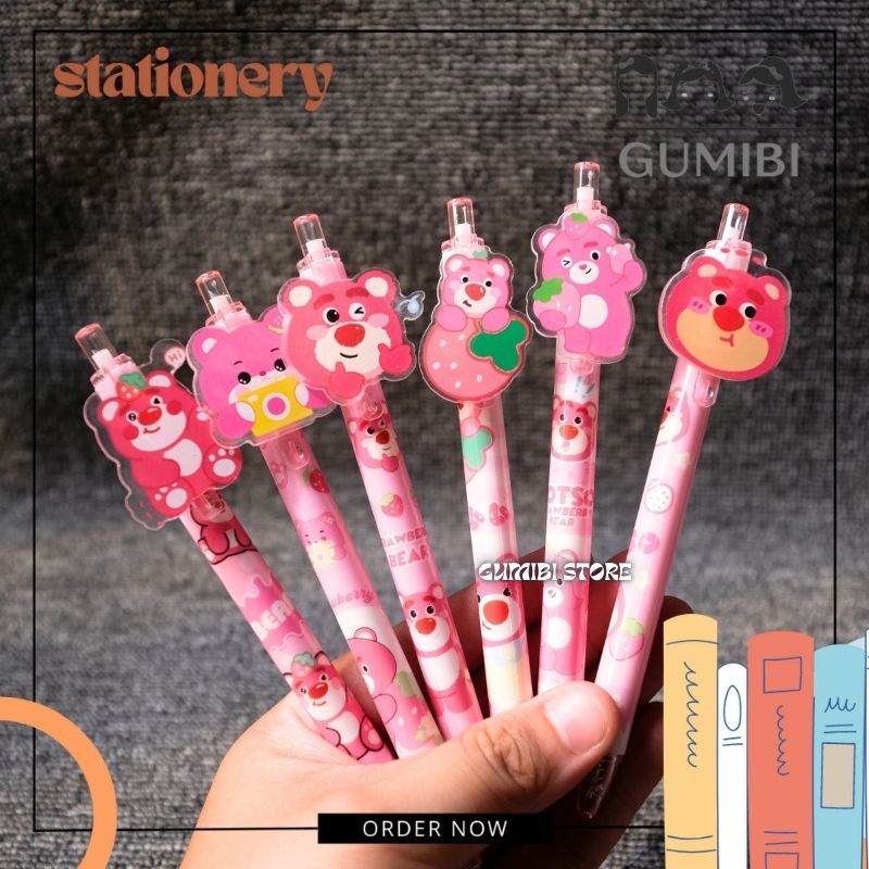 

PULPEN MEKANIK LOTSO PENA CETEK AKRILIK LOTSO BEAR BERUANG PINK GEL PENA ANAK LUCU UNIK TERMURAH GUMIBI STORE