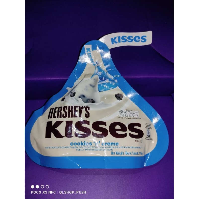 

MURAH Hershey Chocolate Kisses Milk / Almond / Cookies N Cream Uk 146gr