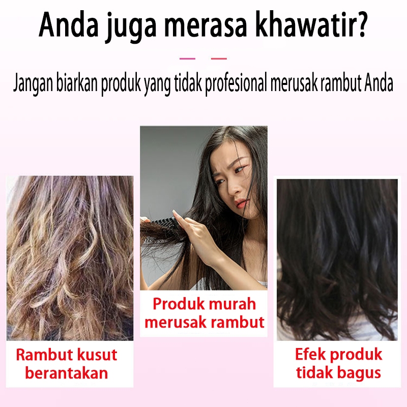 Krim pelurus rambut tanpa alat pelurus150ml Sisir pelurus rambut permanen Menghaluskan rambut frizzy