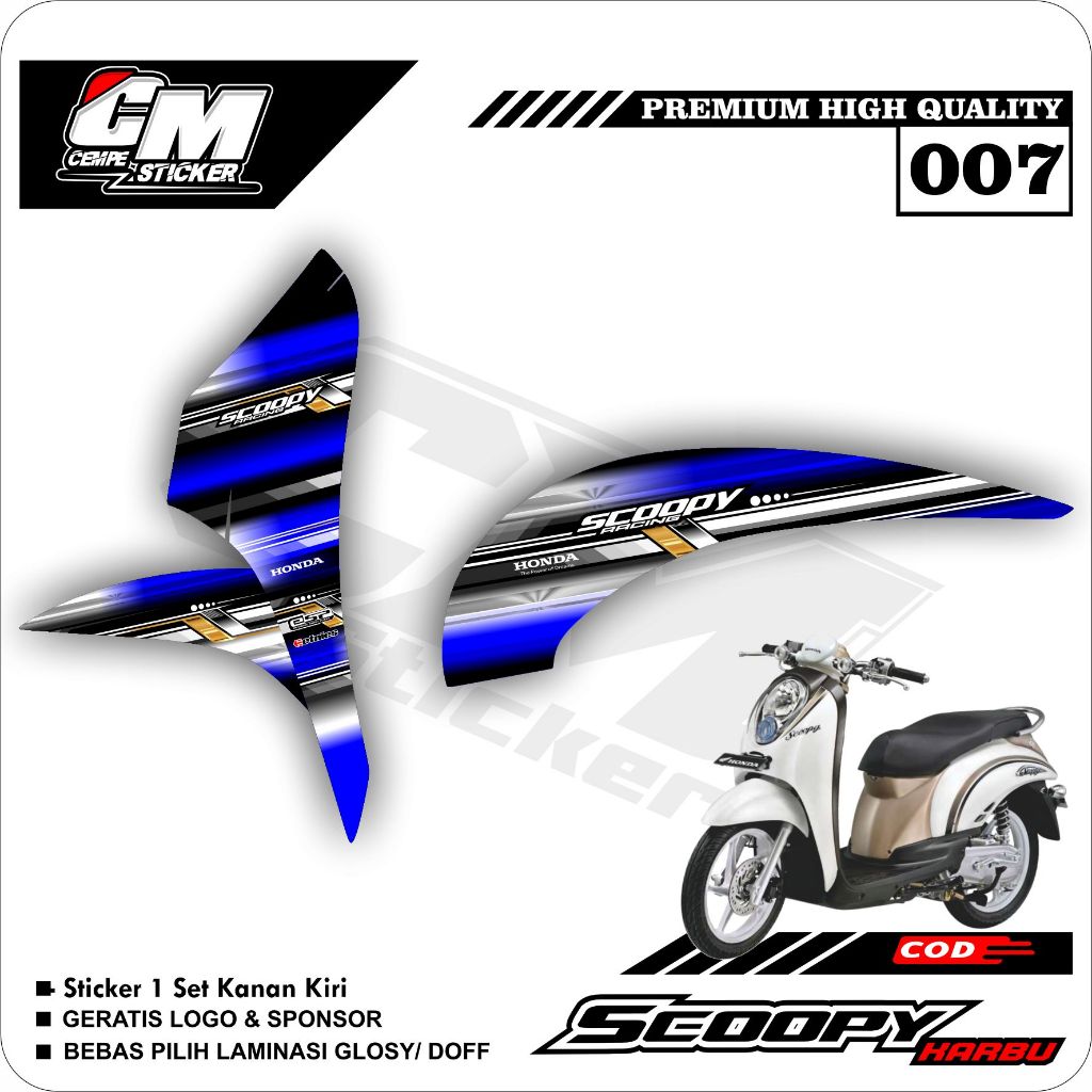 Stiker Scoopy Karbu Decal Striping Standar Scoopy Premium Racing CM01