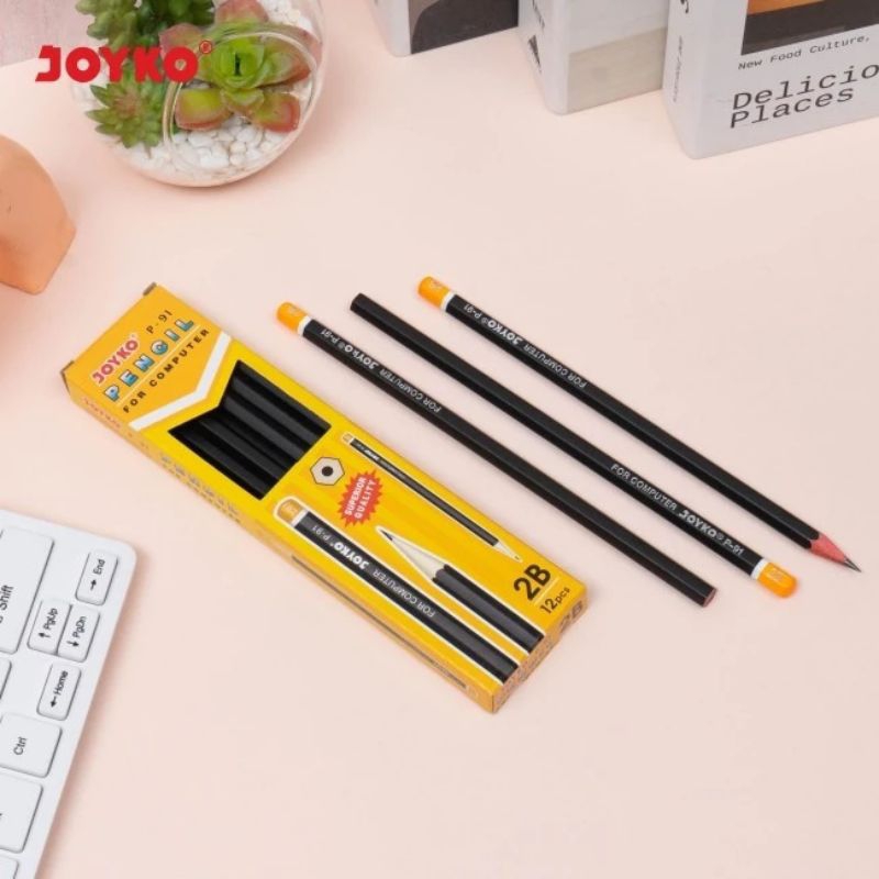 

P-91 Pensil 2B Joyko Satuan Hitam Pensil Komputer Pensil Ujian