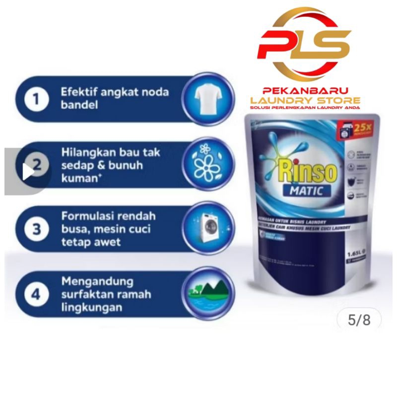 RINSO MATIC 1.65L / Deterjen Cair Laundry/Deterjen Cair Rinso