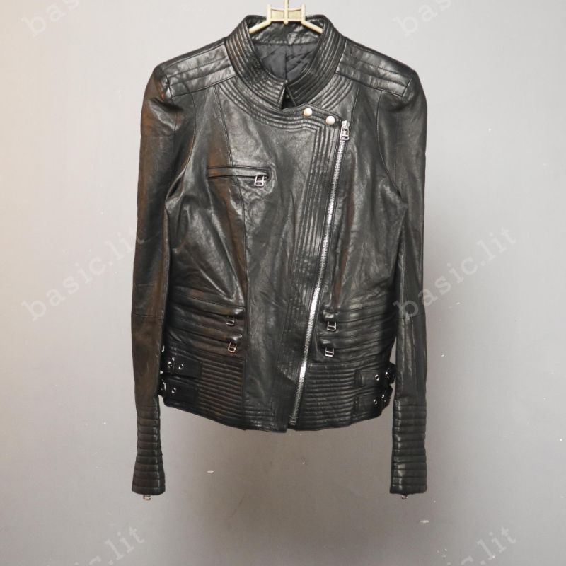 Woman biker leather jacket second preloved