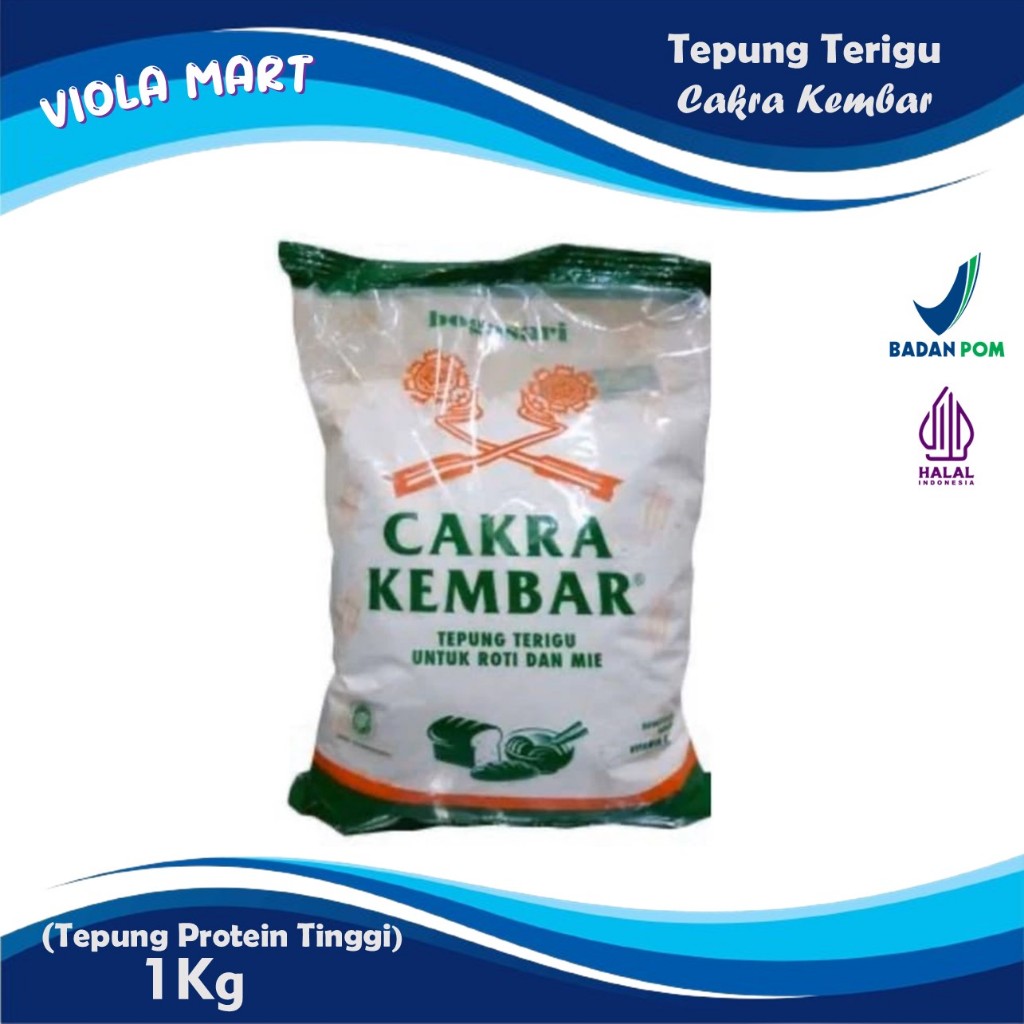 

Tepung Terigu CAKRA KEMBAR Ekonomis 1kg - Tepung Protein Tinggi