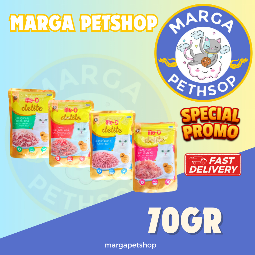 MEO delite pouch premium 70gr all variant meo wet food