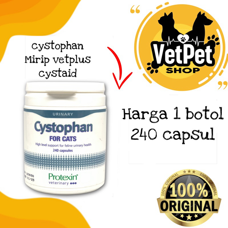 Cystophan obat saluran kencing Kucing mirip Cystaid Original isi 240 capsul