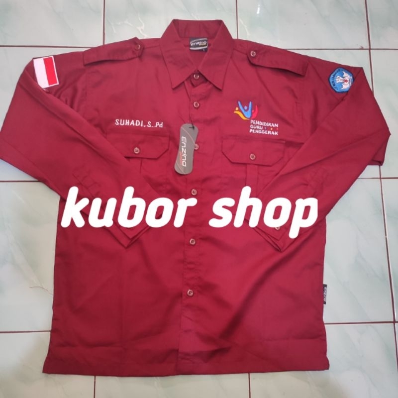 kemeja guru penggerak baju pdh guru penggerak seragam guru penggerakfull bordir