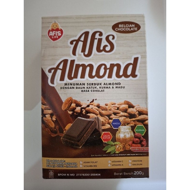 

minuman serbuk almond Afis Almond rasa Belgian Chocolate