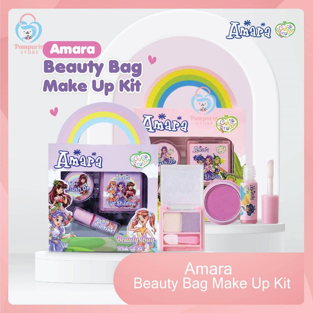 Amara Beauty Bag Make Up Kit - Amara Set Make Up Anak Anak Lip Tint Lip Gloss Anak