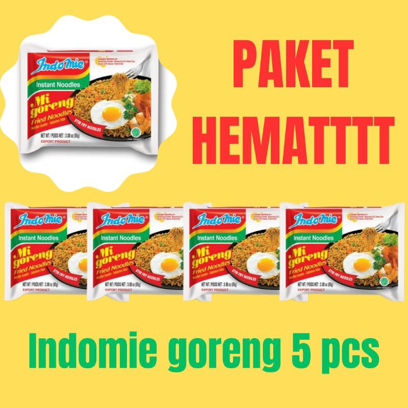 

PAKET HEMATTT!!! INDOMIE GORENG 5 PCS