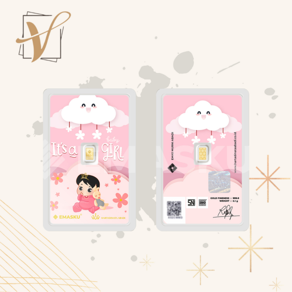 Logam Mulia Micro Gold Emasku Baby Girl 0.1gram dan 0.25gram