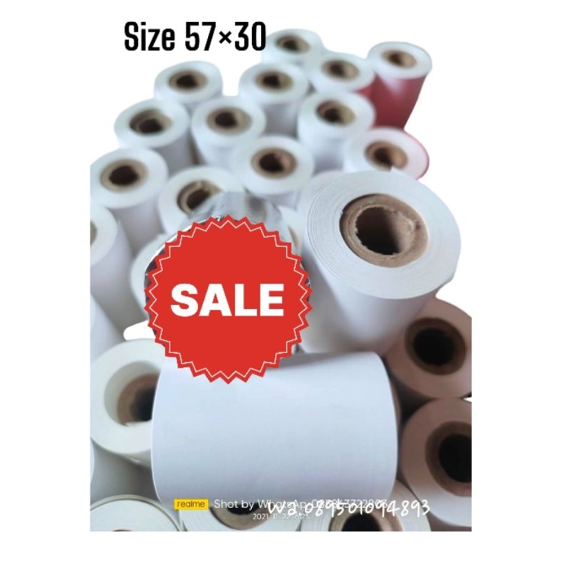 

kertas strok kasir thermal 57+30 isi 100 roll