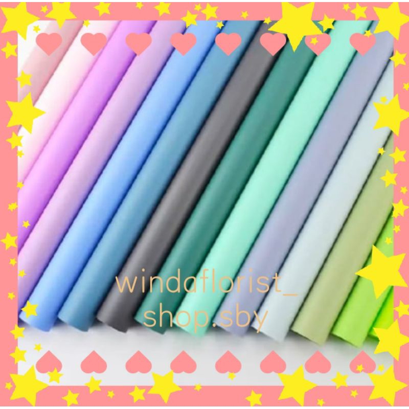

Kertas Buket Polos (ECER) cellophane wrapping full colour