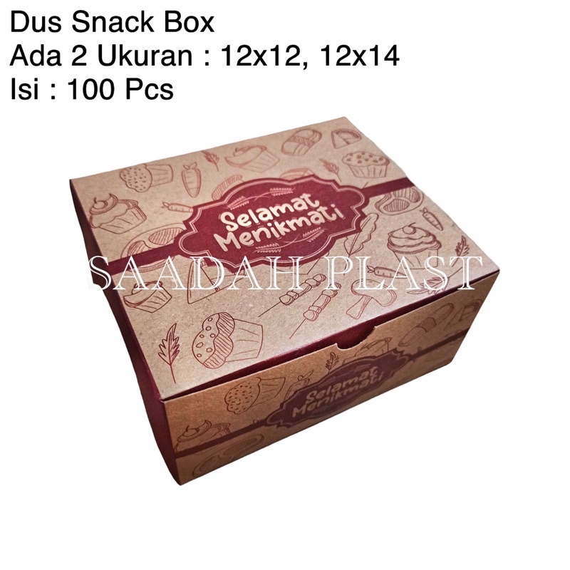 

ISI 1 Dus Snack Box Kraft Motif 12x12 12x14 12x16 Dus Kue Kotak Tempat Makan Menikmati