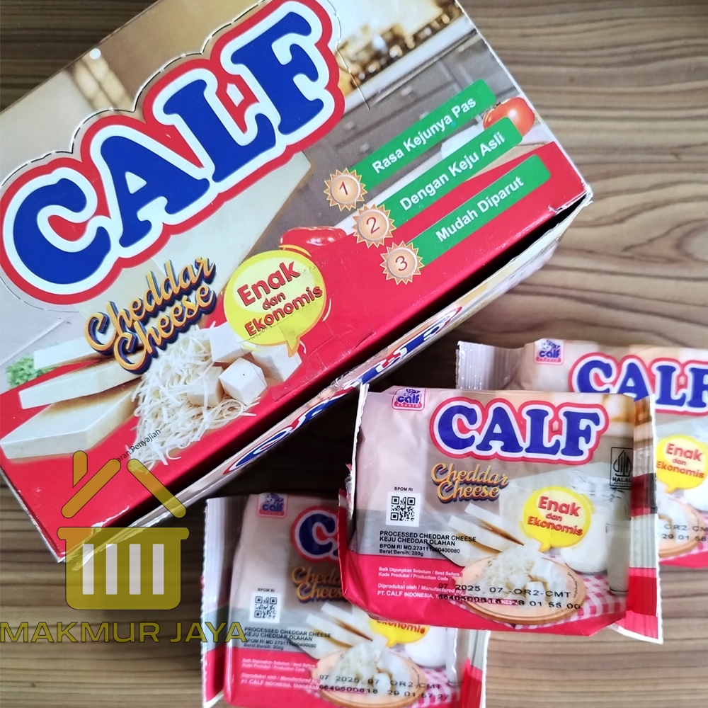 

Keju Cheddar Calf Serbaguna 1 box isi 8 pcs 200gr