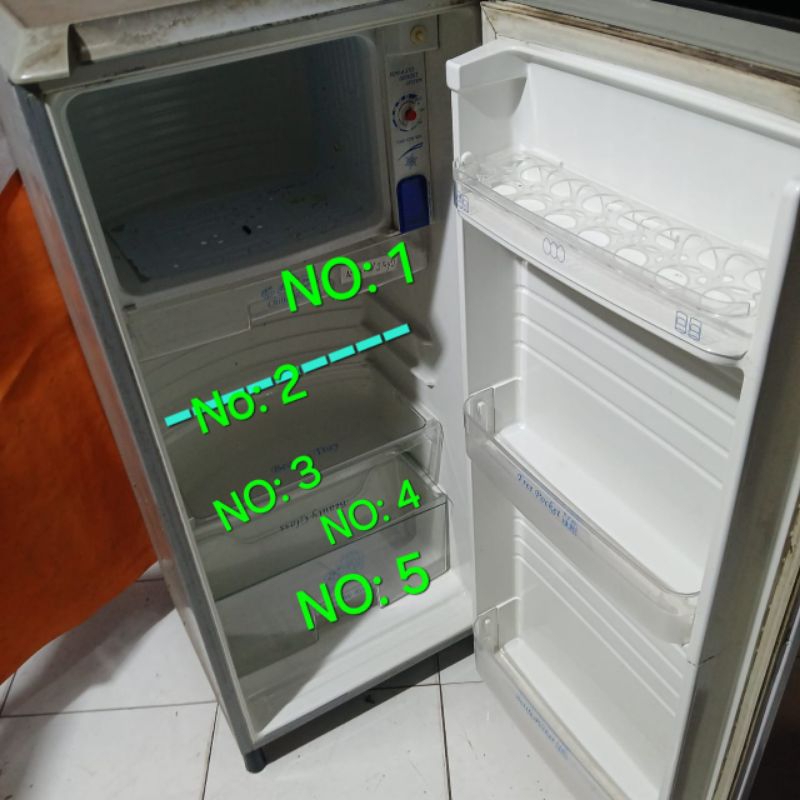 rak kulkas/CHILLER/box bagian bawah frezer kulkas SANYO Hi-beauty SR 181,AQUA D-191/AQUA D-187.origi