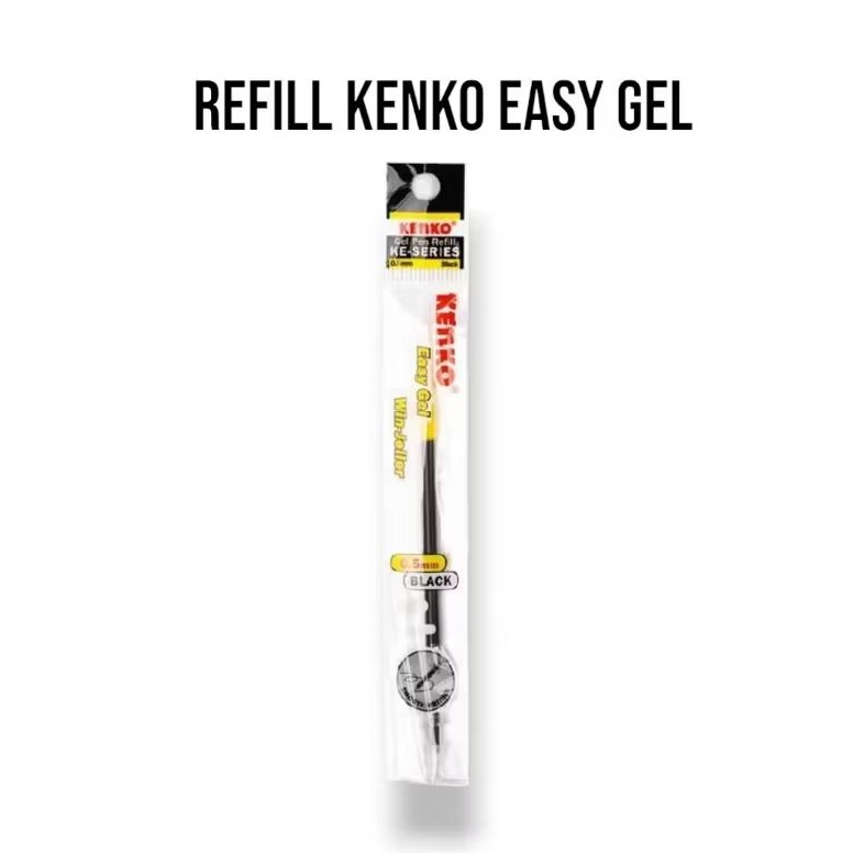 

refill isi ulang pulpen 0.5 kenko easy gel cair hitam biru eceran ( 1 pcs)