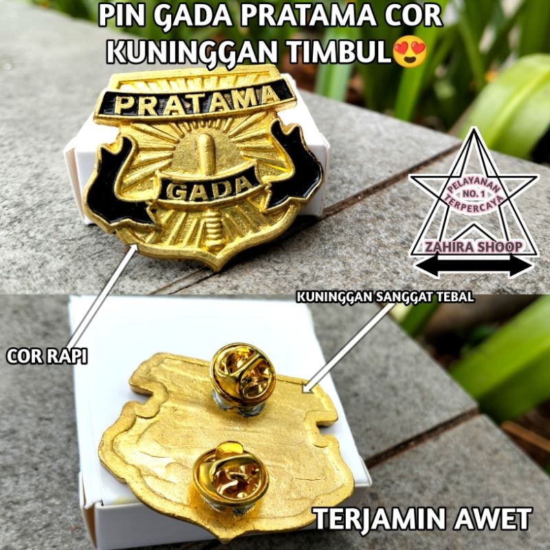 pin gada pratama logam/pin cor /pin gp cor kuningan tebal/pin gada pratama cor an/pin gp asli/pin gp