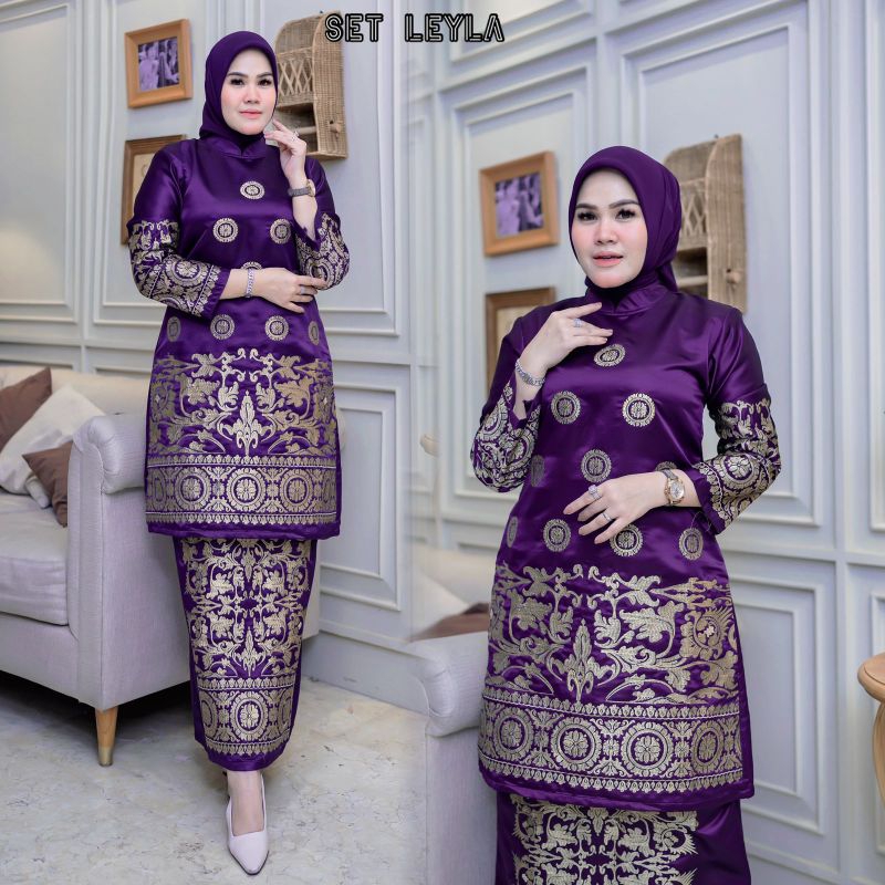 SET TUNIK MELAYU BORDIR LEYLA//KEBAYA MELAYU//KEBAYA MODERN//TUNIK MELAYU/BAJU KURUNG//KEBAYA BORDIR