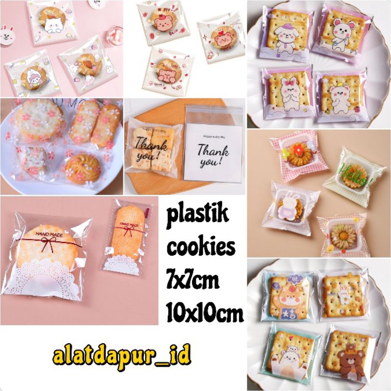 

1x1cm 1pcs plastik cookies roti plastik OPP kue donut perekat seal