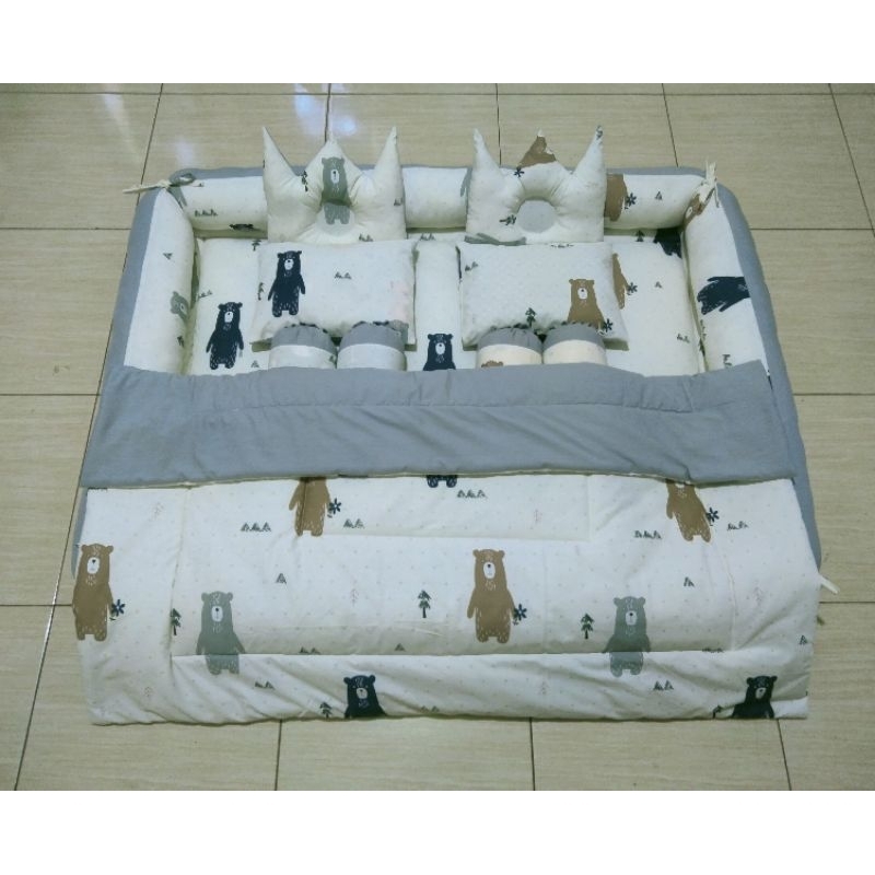 kasur bayi kembar kelambu set bedcover