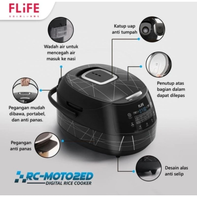 FLIFE RICE COOKER DIGITAL 2 LITER RC-MOTO2ED