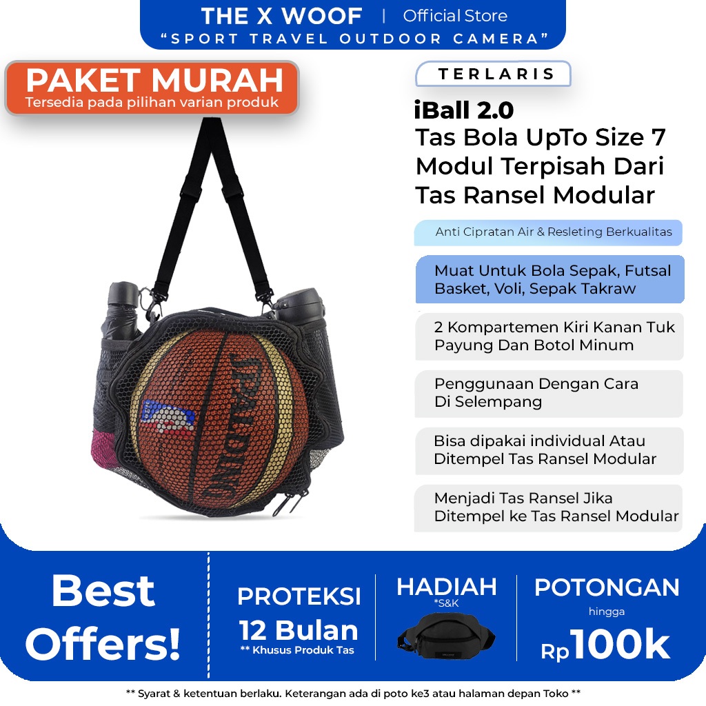 Tas Bola Basket Tas Sepak Bola Tas Futsal Tas Bola Voli The X Woof iBall2