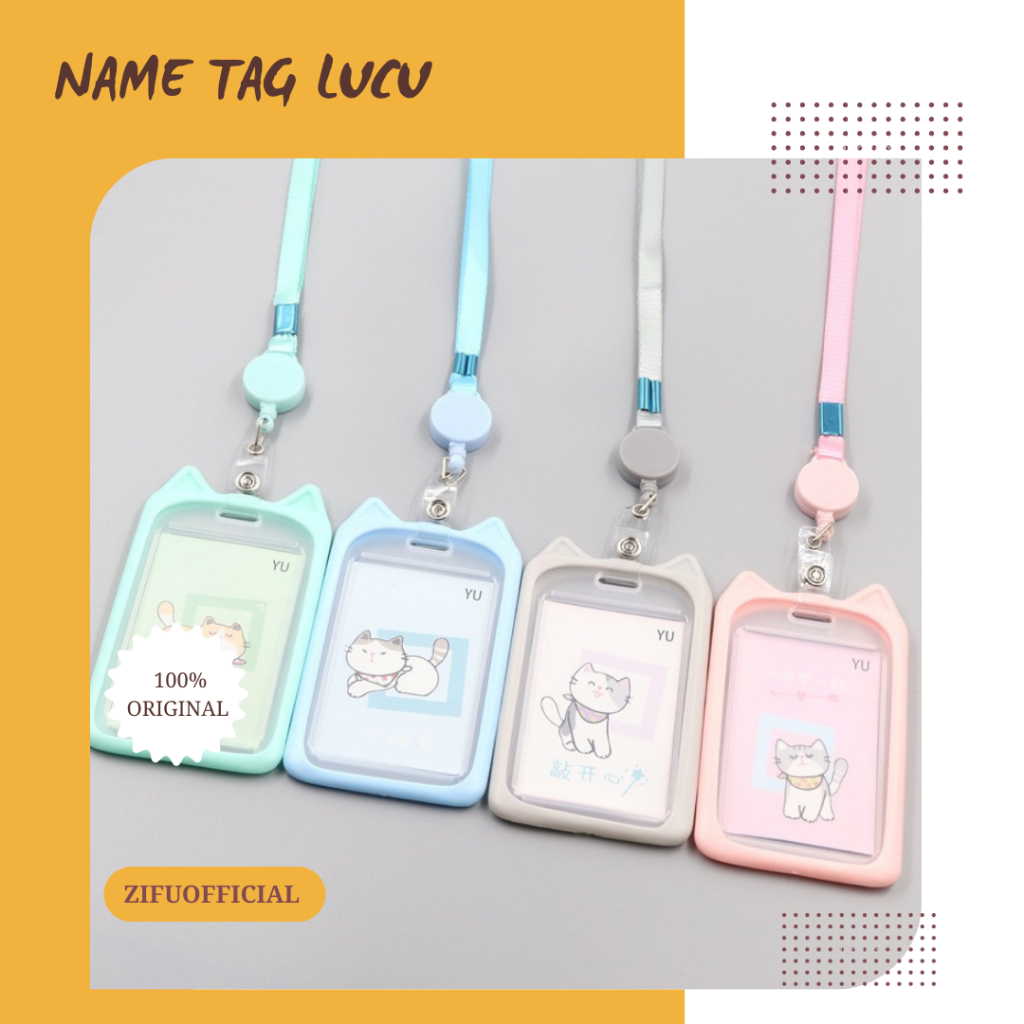 

ZIFU ▪︎ V1 Name Tag ID Card TARIK Holder Gantungan Kartu Motif Lucu