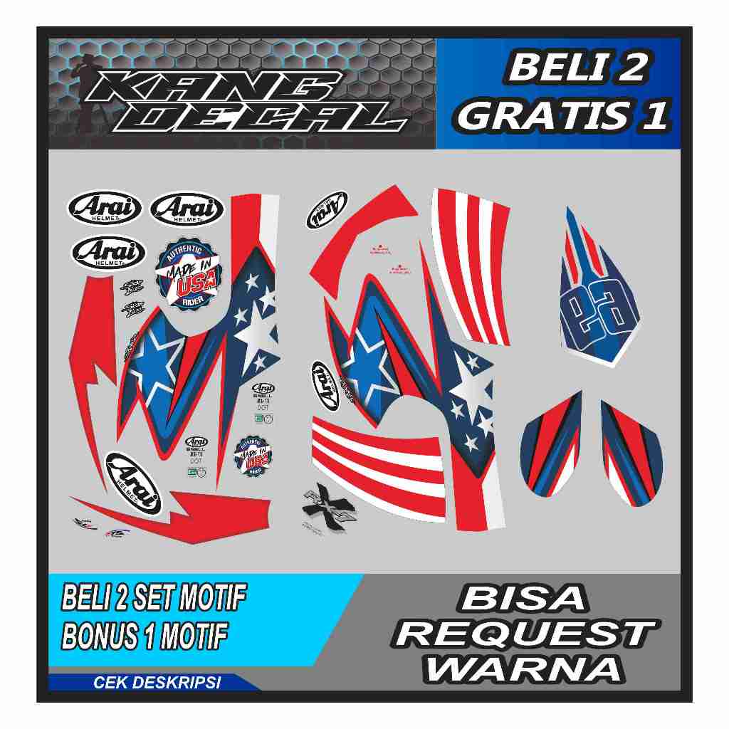 Water Decal/Stiker Decal Helm Motif HAYDEN SB