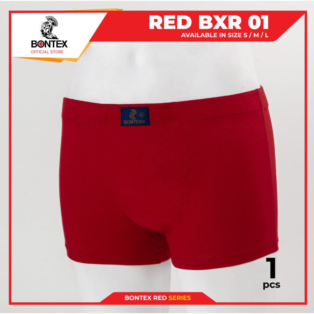 BONTEX Red Series - Isi 3pcs - Celana Dalam Pria - Bahan Katun Pemakaian Sehari Hari
