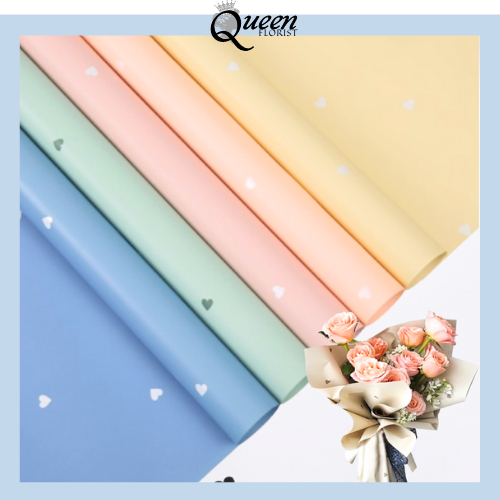 

20 LEMBAR Kertas Buket Bunga Florist Flower Wrapping Paper Motif Love 6134