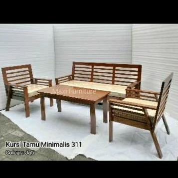 Kursi Tamu Kayu 311 + Meja Tamu Kayu - Kursi Tamu Minimalis - Medan