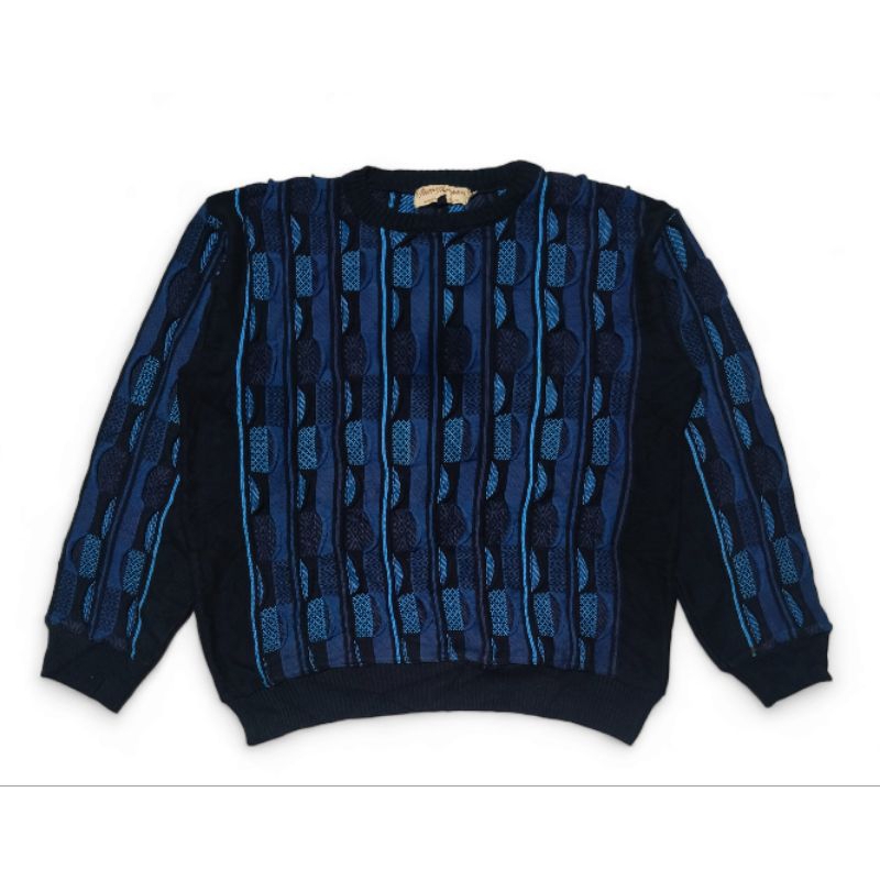 Vintage NORM THOMPSON Coogi Style Inspired Knit Rajut Acrylic Crewneck Sweater