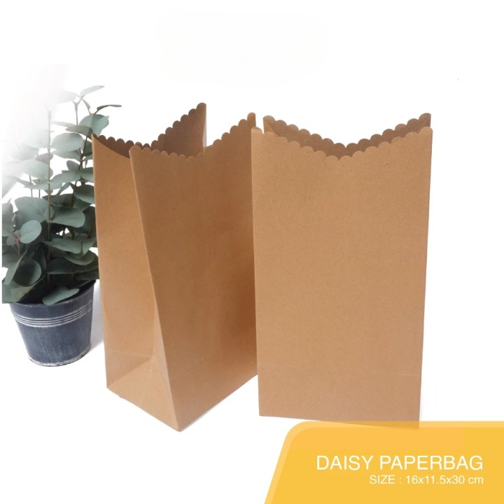 

(10pcs) paperbag dus nasi dan nasi kotak daisy paperbag ukuran 16x11.5x30cm untuk tempat macaroni