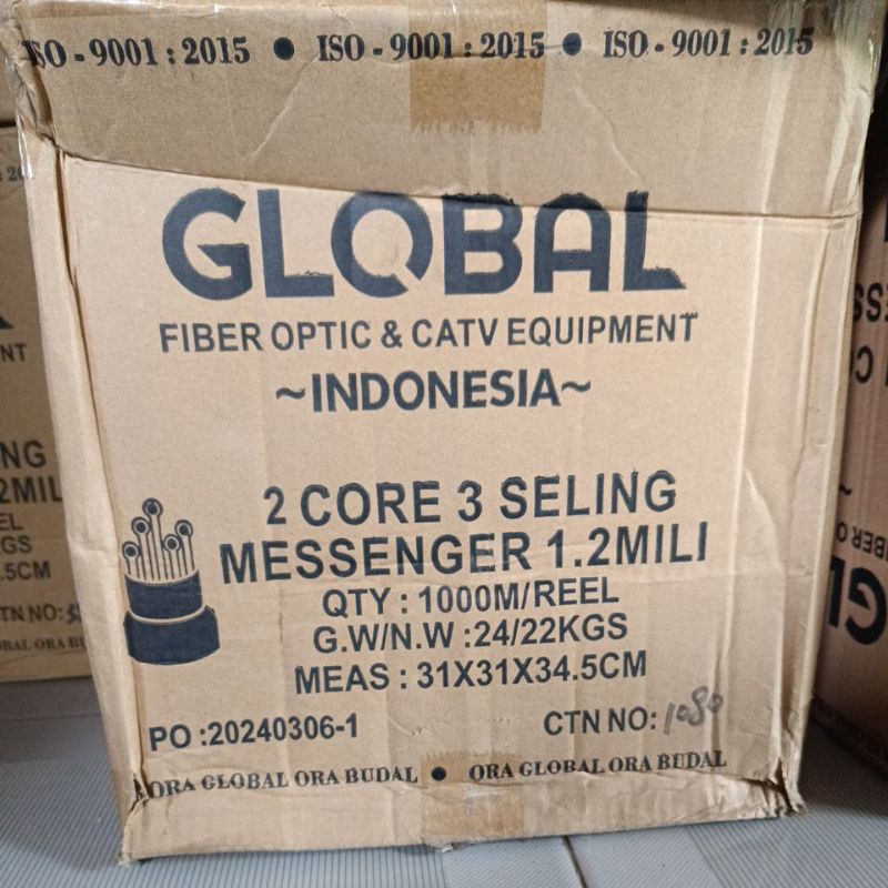 kabel fiber optik fo global 2 core 3 seling 1.2mm