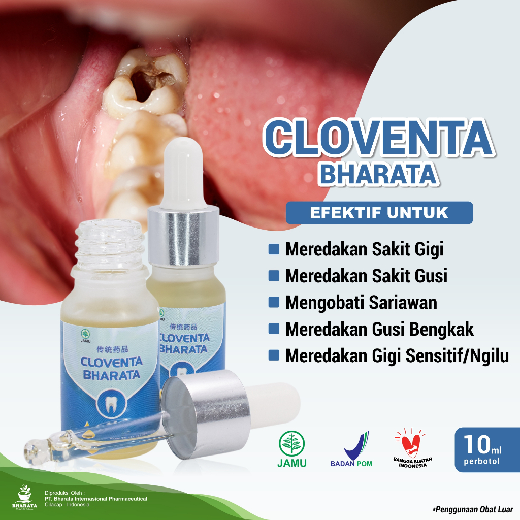 Obat Sakit Gigi | Obat Sakit Gigi Berlubang | Obat Gusi Bengkak Ampuh | Cloventa Bharata 100% Origin