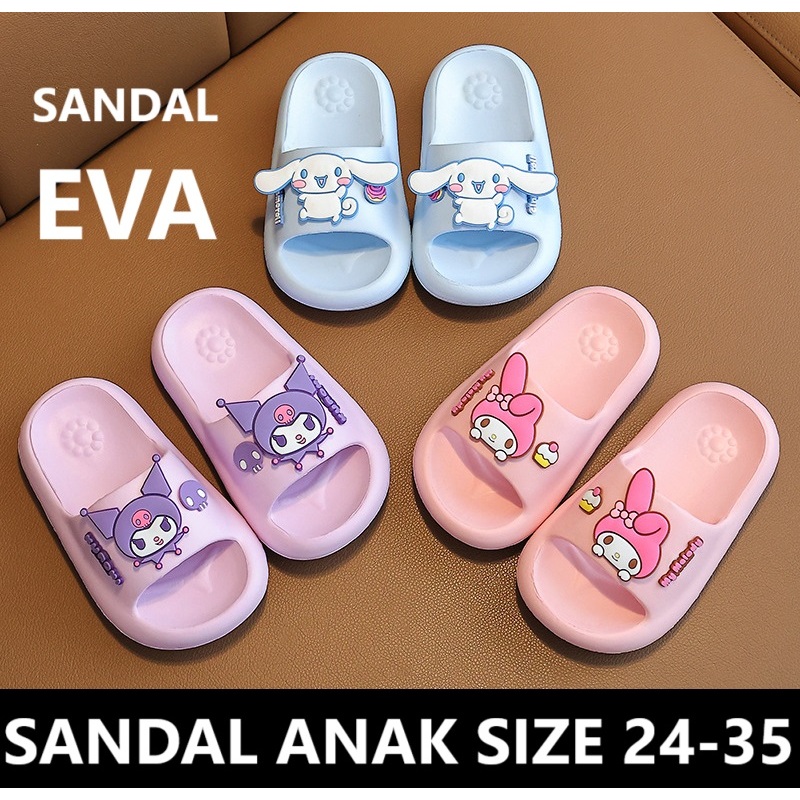 SD13 Sandal Sandal Selop Anak perempuan Eva Sanrio License original import Asli anti slip tidak lici